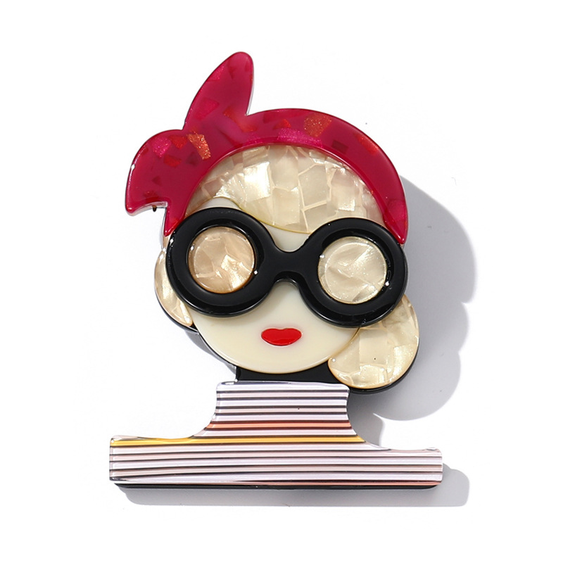 Azul núcleo de dibujos animados transfronterizos bowknot broche de mujer broche broche accesorios de ramillete decoración de joyería accesorios de acrílico colgante