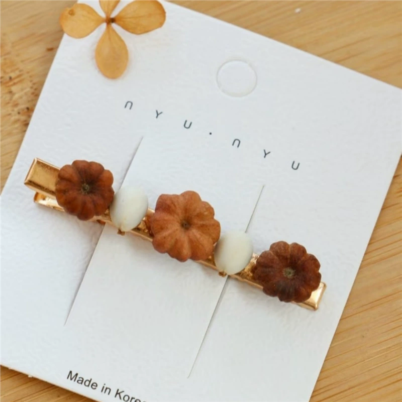 Сушеные цветы, фрукты, осенняя милая заколка для волос с фруктами, заколка для волос с фруктами, нишевый дизайн, женские аксессуары ручной работы, сладкий День матери