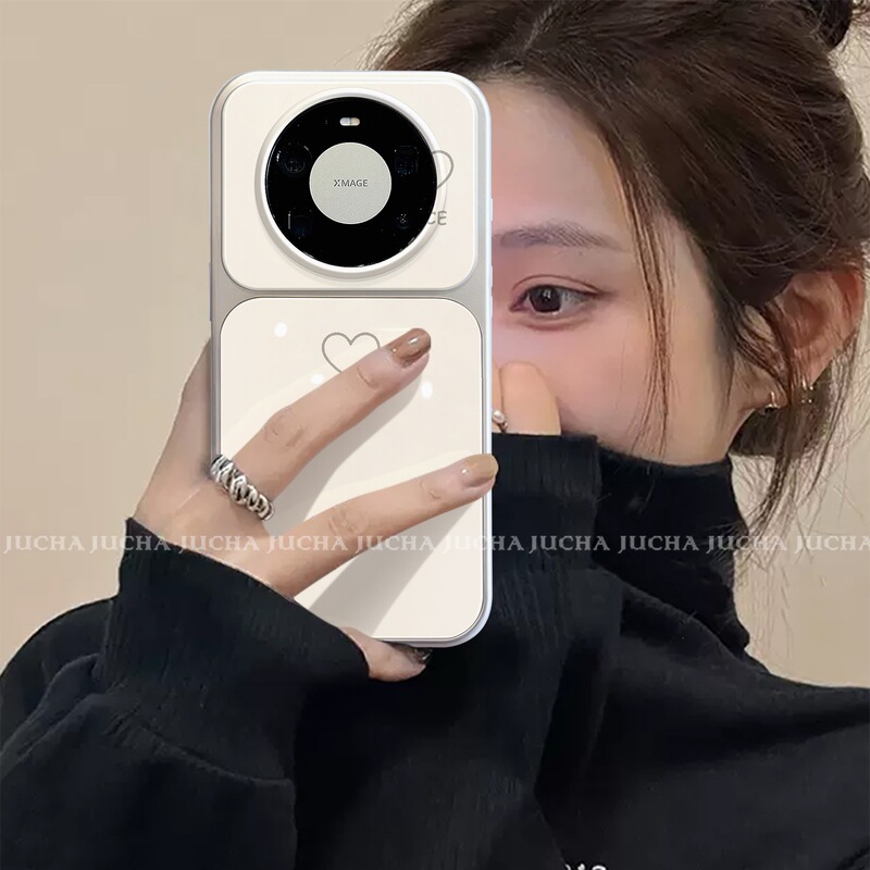 Suitable for Huawei Mate80Pro Mobile Phone Case, High-End Huawei New Model Mate70 Anti-Fall 60 Female White Heart