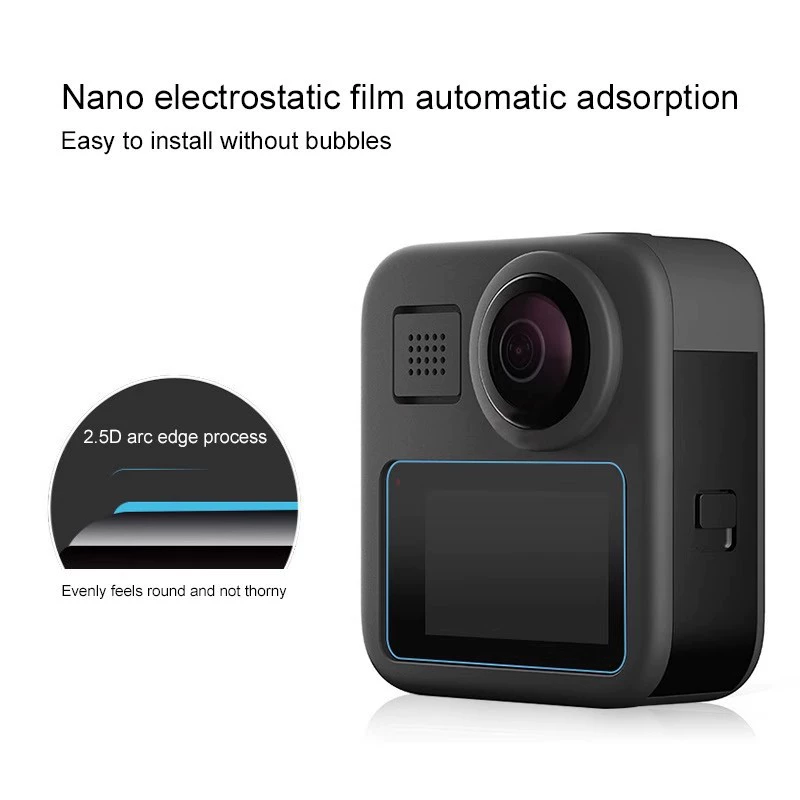 Подходит для панорамной камеры GoPro MAX, защитная пленка с мгновенным экраном из закаленного стекла, артефакт прозрачной пленки в высоком разрешении
