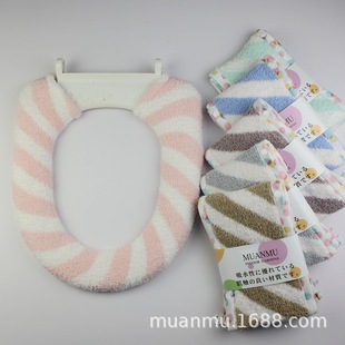 Mu anmu half-edge velvet thickened warm toilet seat toilet seat cover stickers O-type U-shaped universal installation convenient