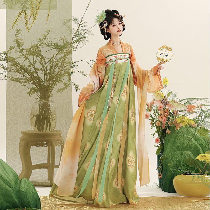 New Style【Nishang】Original Hanfu for Women, Restored Tang-Style Qi Xiong Ruqun with Floral Patterns, National Style, Everyday Wear, Spring and Summer Model