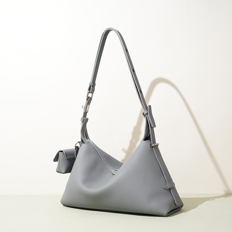 Women's Genuine Leather Handbag 2025 New Design Niche Crossbody Bag Korean Style Zipper Top Grain Cowhide Pillow Shoulder Bag
