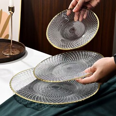 ヨーロッパ風金メッキ果物皿軽贅沢風創意家庭用リビングルーム茶何ガラス果物皿現代間食キャンディー皿