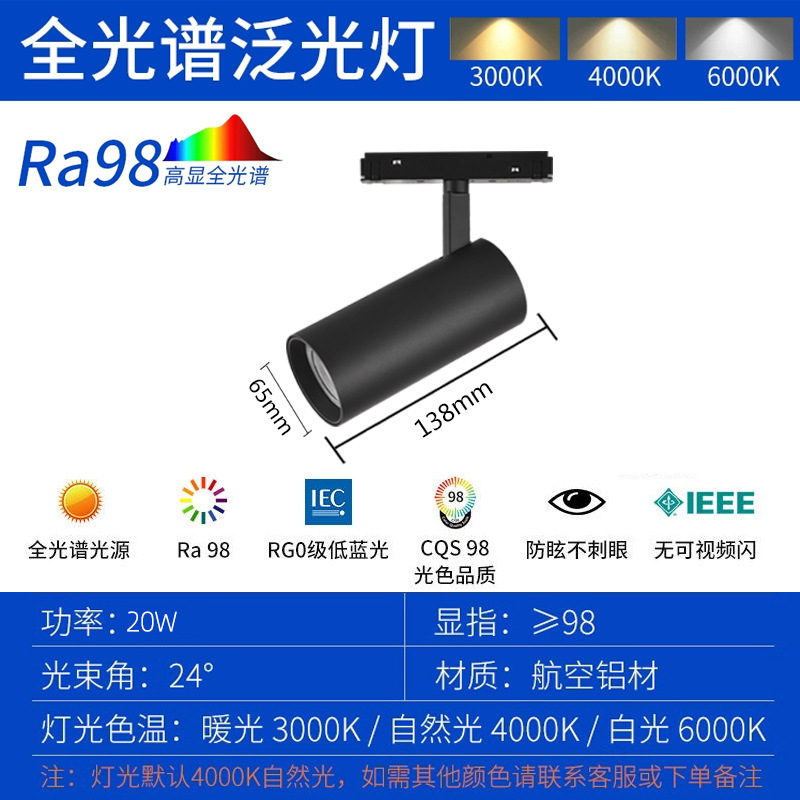 65*138mm track lamp 20w (three years warranty, RA>95)