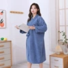 Long-sleeved bathrobe-dark blue