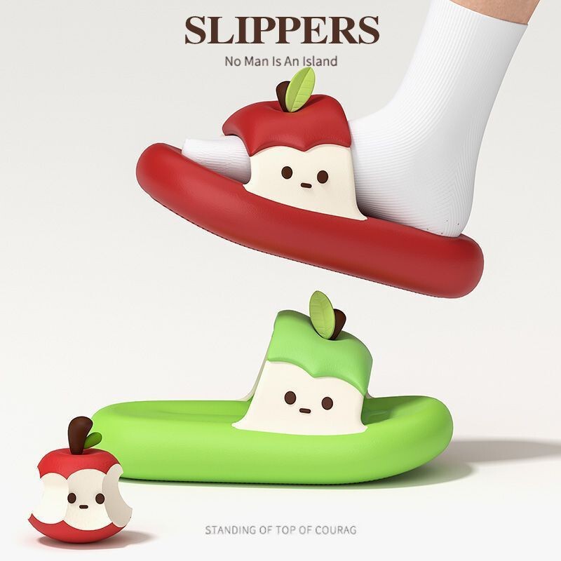 2026 Summer New Creative Cute Apple Slippers for Women, Non-Slip Comfortable Couple Home Slippers