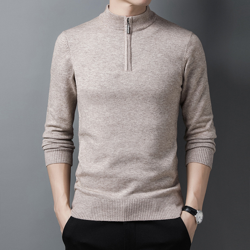 Autumn trend solid color knitted keep warm sweater for leisure with…