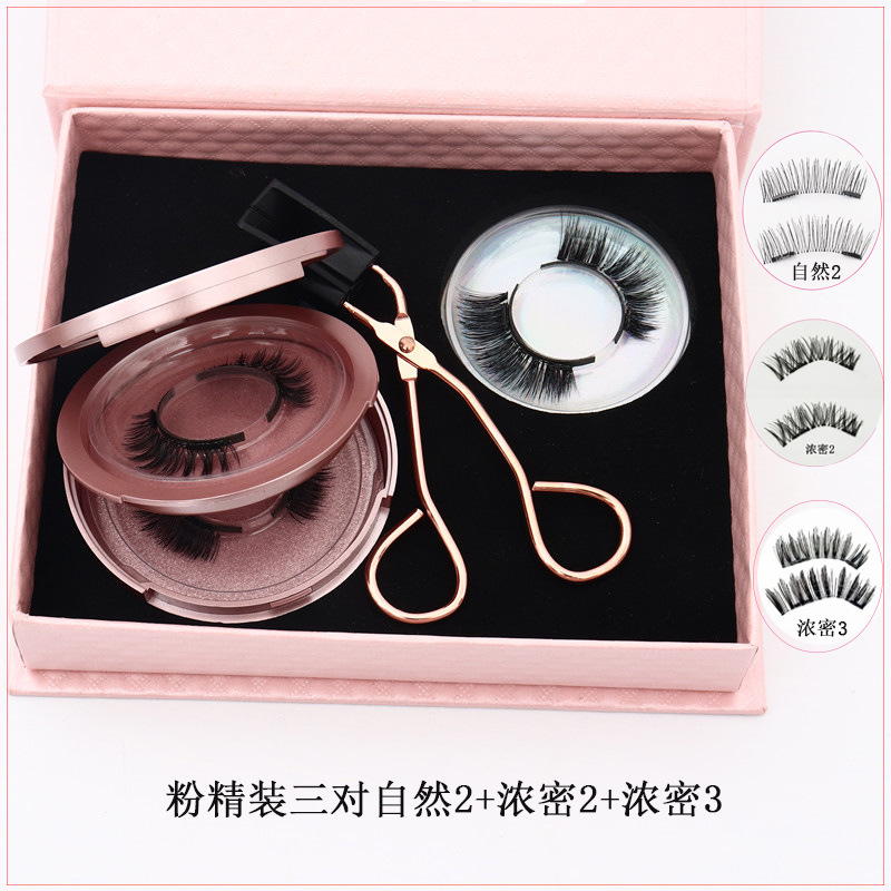 Quantum imán magnético de succión magnética sin pegamento natural largo grueso transfronterizo europeo y americano popular magnético pestañas postizas 3D