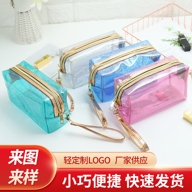 크로스보더 PVC 투명 화장품 가방 대용량 방수 세면도구 가방 여행용 수납 가방 휴대용 화장품 가방