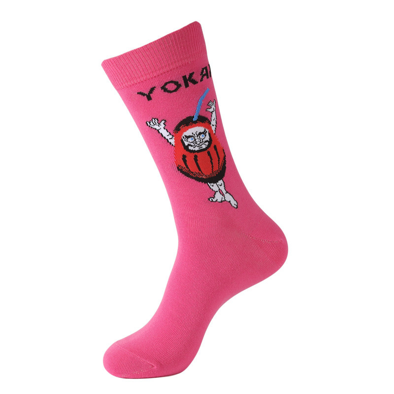 Male Japanese Monster Animation Socks Female Cotton Monster Story Sock Cartoon Personality Trend Boat Socks-5Prs 64 Undefined