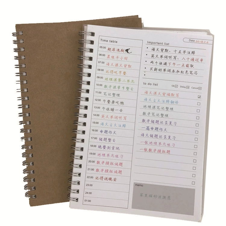 Kraft paper coil notebook b5 thickened notebook simple diary a5 grid notebook draft paper blank notepad