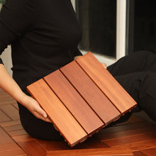 依琳阳台地面铺设纯实木地板家用自铺室外庭院防腐木露台拼接地板
