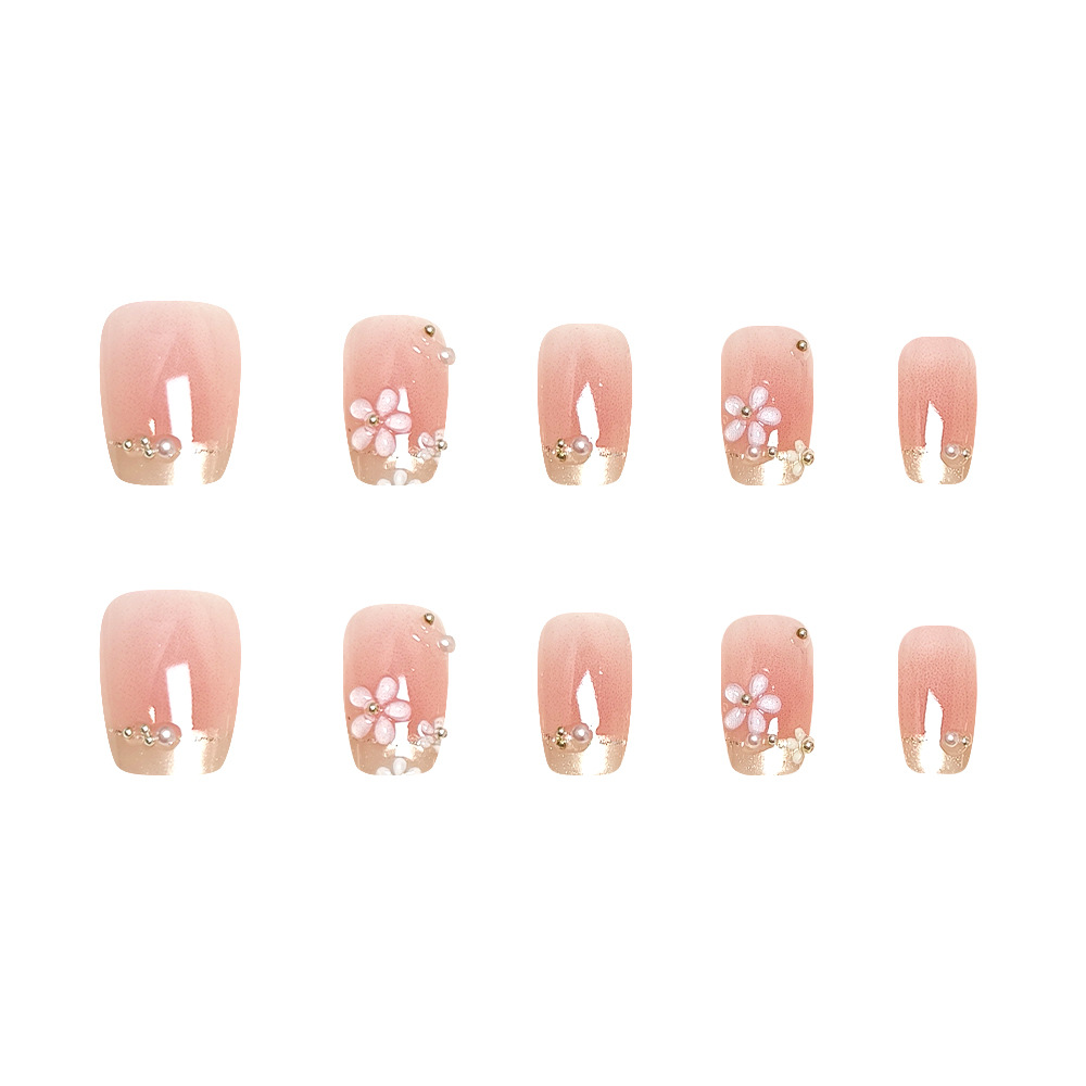 Parche de uñas de diamantes con incrustaciones de ojos de gato 3D 10 piezas de uñas hechas a mano de amor tridimensionales de uñas francesas de flores tridimensionales