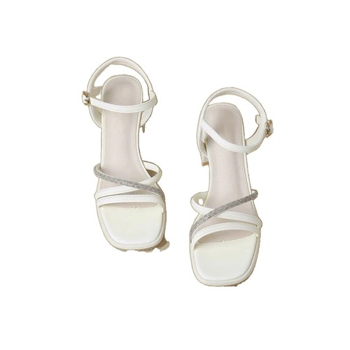 French-style fairy women's summer outdoor sandals for 2025, versatile thick-sole with skirts, plus-size high heels