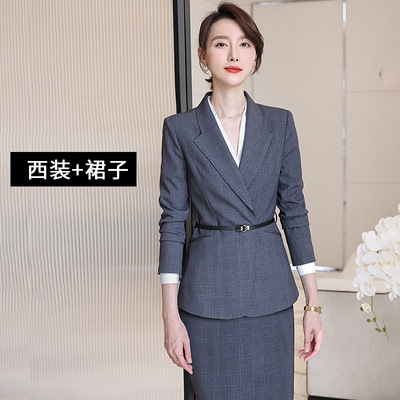 西装套装女春秋时尚气质女神范职场白领职业装高端西服外套工作服