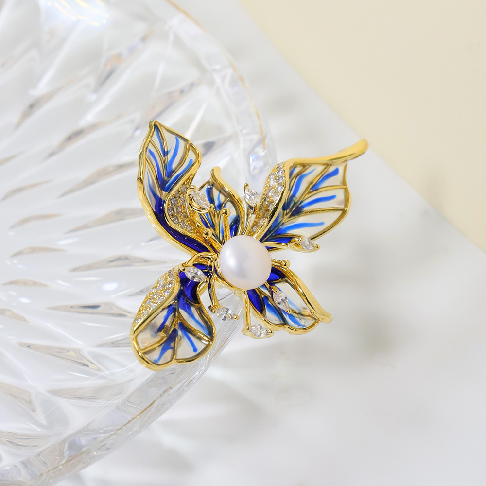 Jingtai nuevo broche de flores chinas de alta calidad esmalte esmalte broche de alto nivel sensación de pecho accesorios abrigo