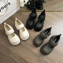 法式厚底玛丽珍女鞋2025厚底鞋结婚新款魔术贴增高日系松糕复古鞋