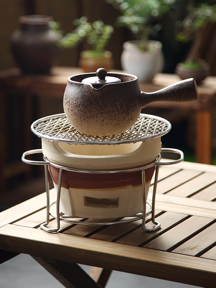 围炉罐罐煮茶器侧把茶壶粗陶瓷户外小茶炉子烧家用炭火室内电陶炉