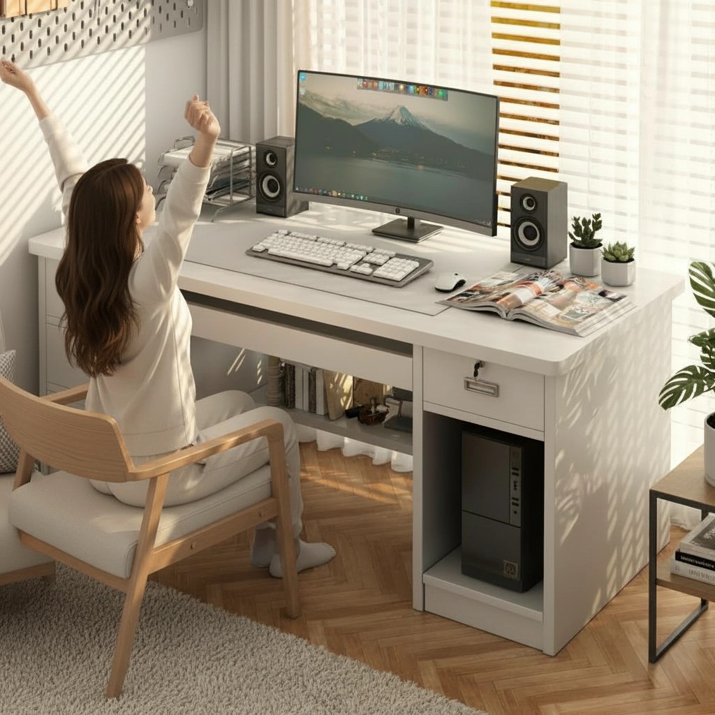 Escritorio de escritorio para adultos escritorio de escritorio simple escritorio de escritorio con cajón escritorio de escritorio de estudio contra la pared