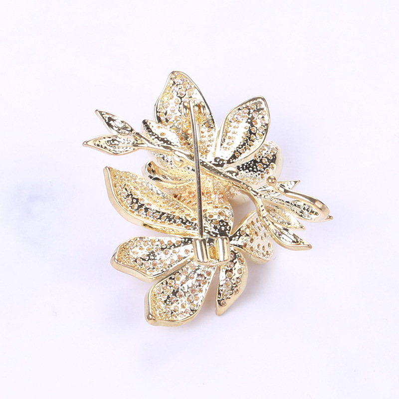 Korean Style Style Korean Style Pin Flowers Copper Inlay Zircon Women's Brooches