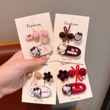 酒红色儿童发夹女孩可爱刘海夹侧边夹碎发夹发卡头饰宝宝发饰夹子