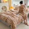 Light luxury double-sided Persian blanket coffee color