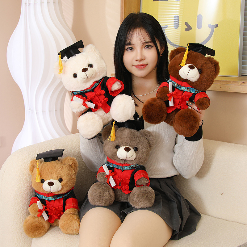 Graduation Commemorative Master's Robe Graduation Bear Gift Doctor Bear Graduate Photography Props Teddy Bear Stuffed Toy