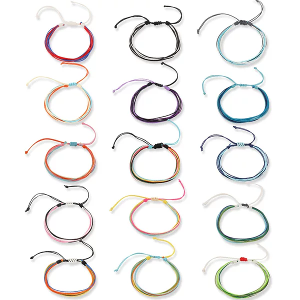 Colorful Wax Thread Bracelets, Hand-Woven Couple Friendship Bracelets, Bracelet Set, Exclusively for Cross-Border Sales