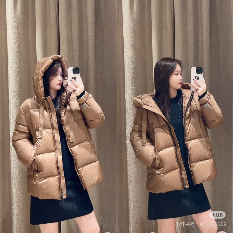 High Luxury! Italian m Brand Autumn and Winter New Zippered Hooded Thickened Warm Ultra-Light Cloud down Jacket 90% White Goose down for Women