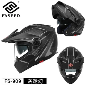 FASEED motosiklet dəbilqəsi kişi qış duman əleyhinə ikili linza tam dəbilqə 909