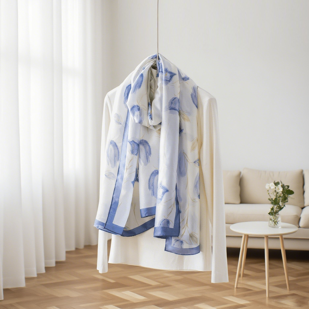 2025 primavera y verano nuevo estilo bufanda de seda mujer ligera y transpirable nueva bufanda de satén de seda para mujer estilo occidental bufanda larga chal