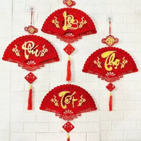 毛毡对联越南文福字春节新年过年挂件挂饰春联对联挂件春联批发