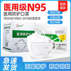 n95n95口罩医用级独立包装一次性防粉尘灭菌口罩五层加厚医护同款