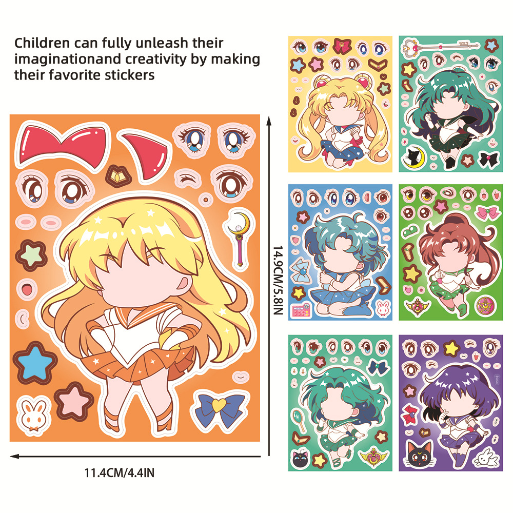 Brainteaser, sticker, children's suitcase, Sailor Moon
