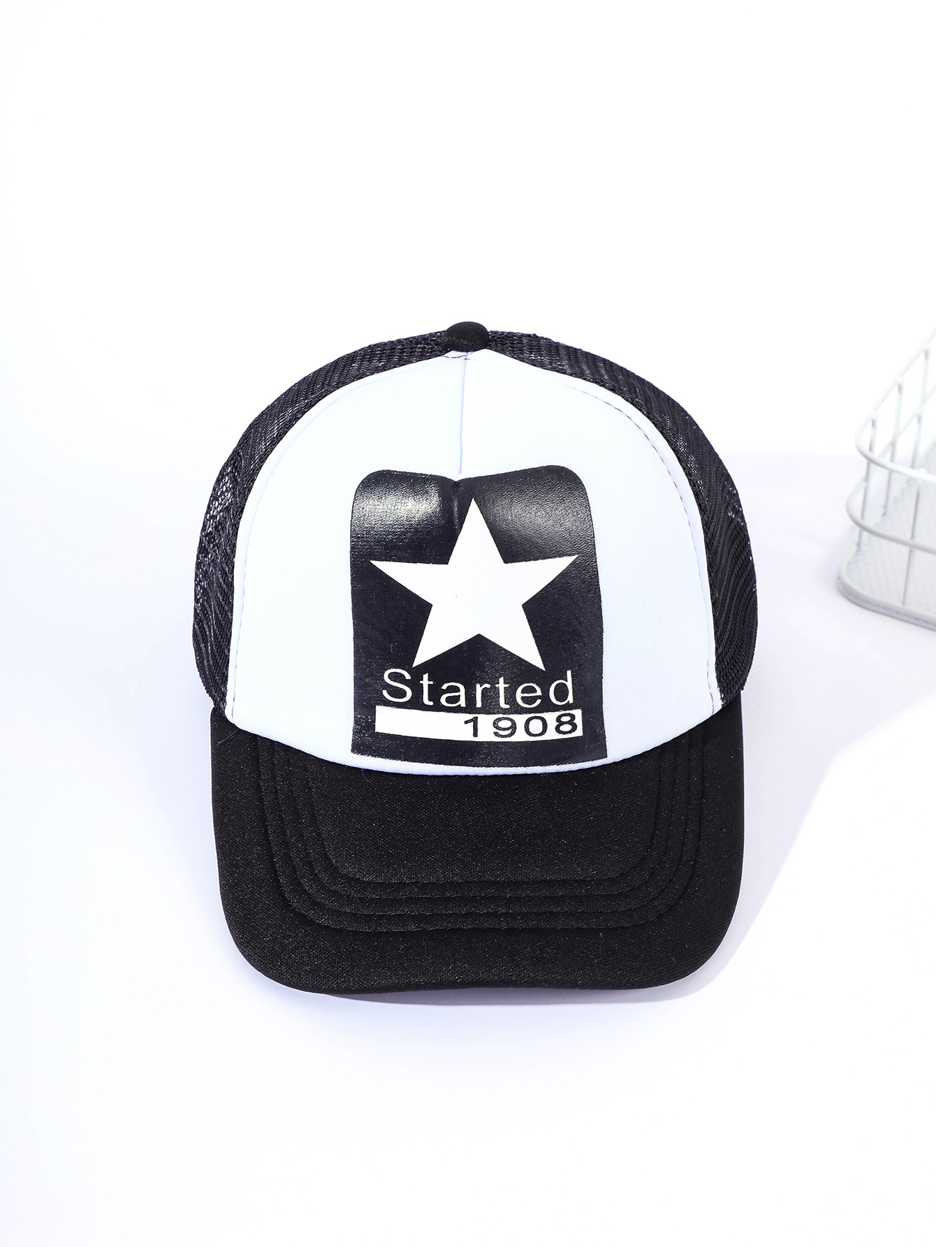 Gorra de malla popular del comercio exterior gorra de béisbol tridimensional popular europea y americana de la gorra de malla estrella de cinco puntas