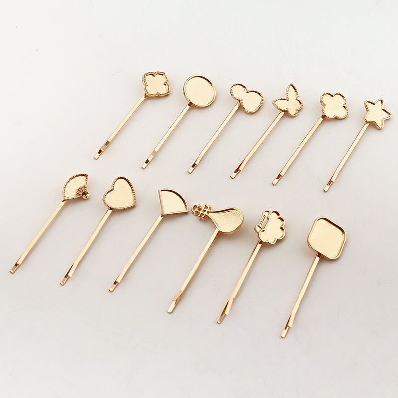 宋錦ワンワードクリップ diy ベースアクセサリーヘアピンベースカバー溝サイドクリップジュエリーアクセサリーメーカー在庫|undefined