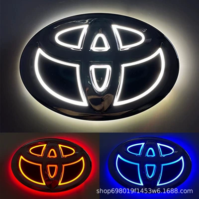 【Cross-Border Hot Product】Suitable for Various Cars 5D Luminous Led Rear Emblem Light (Other lights) - toyota-100cm-x-68cm-white