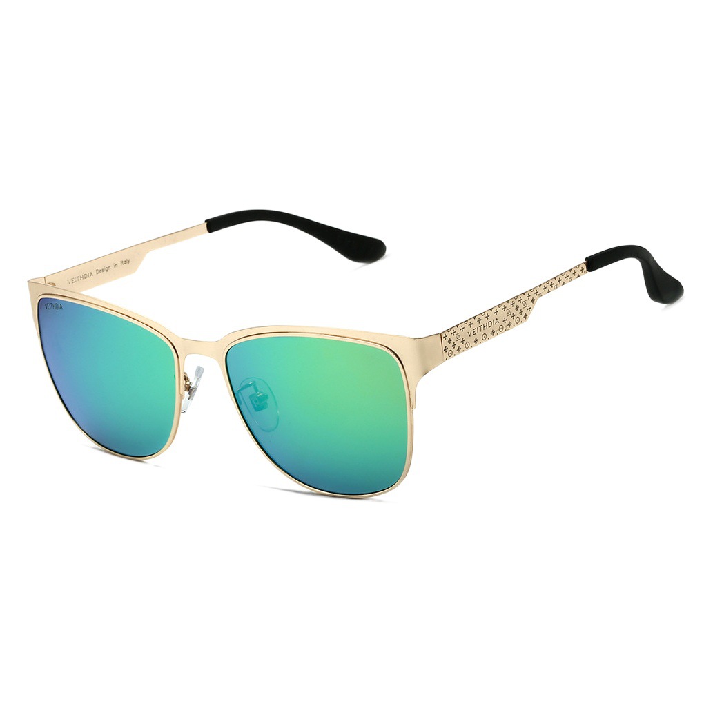 Hombres y mujeres de acero inoxidable ligero recubierto polarizado UV a prueba de gafas de sol Internet celebridad gafas de sol en stock al por mayor 3580