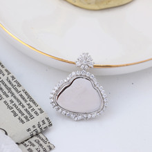 S925纯银镶嵌翡翠玉髓水沫玉吊坠空托 佛公吊坠银托包边封底空托