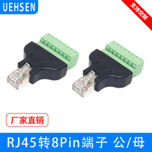 厂家RJ45转8p端子网络延长器8P8C水晶头rj45转8pin连接网线连接器
