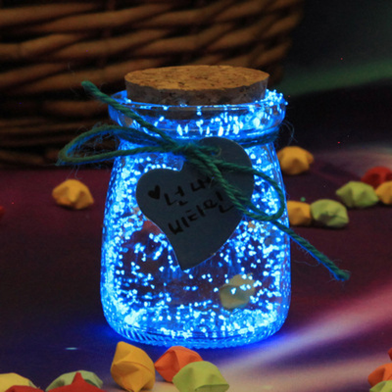 Botella de vidrio de deseo botella de almacenamiento botella de arco iris botella vacía estrella de la suerte origami estrella de luz nocturna estrella de la colección de pentacos image 18