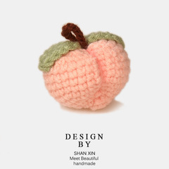 手作り毛糸鉤織水蜜桃子かわいい果物キーホルダーアクセサリーdiy手作りアクセサリー工場