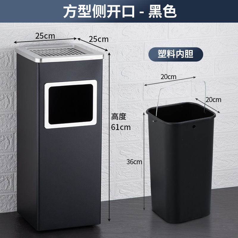 ステンレス製ラウンド煙消火ゴミ箱 蓋付き 商業モール リビングルーム 屋外 屋外縦型灰皿 大容量|undefined