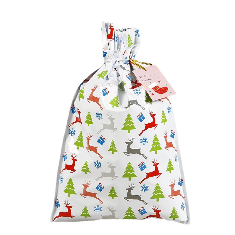 En stock corbata cuerda Navidad caramelo bolsa alce Santa Claus Correa cordón bolsa caramelo bolsa de regalo personalización image 7