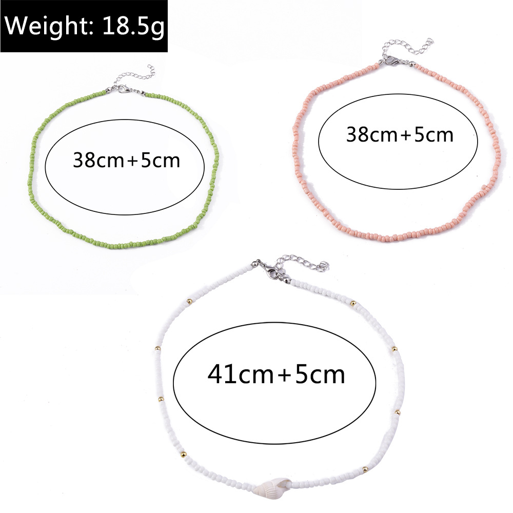 10g Weight Necklace Classification Seed Bead Chain Material Beaded Chain Chain Type 1 Piece, 1 Set Quantity Casual, Holiday, Street Occasion Resin Material Flower Pattern All Seasons Season Women's Gender Beaded Design Elegant, Lady Style Elegant Lady Flower Resin Beaded Chain Beaded Necklaces Wholesale 3