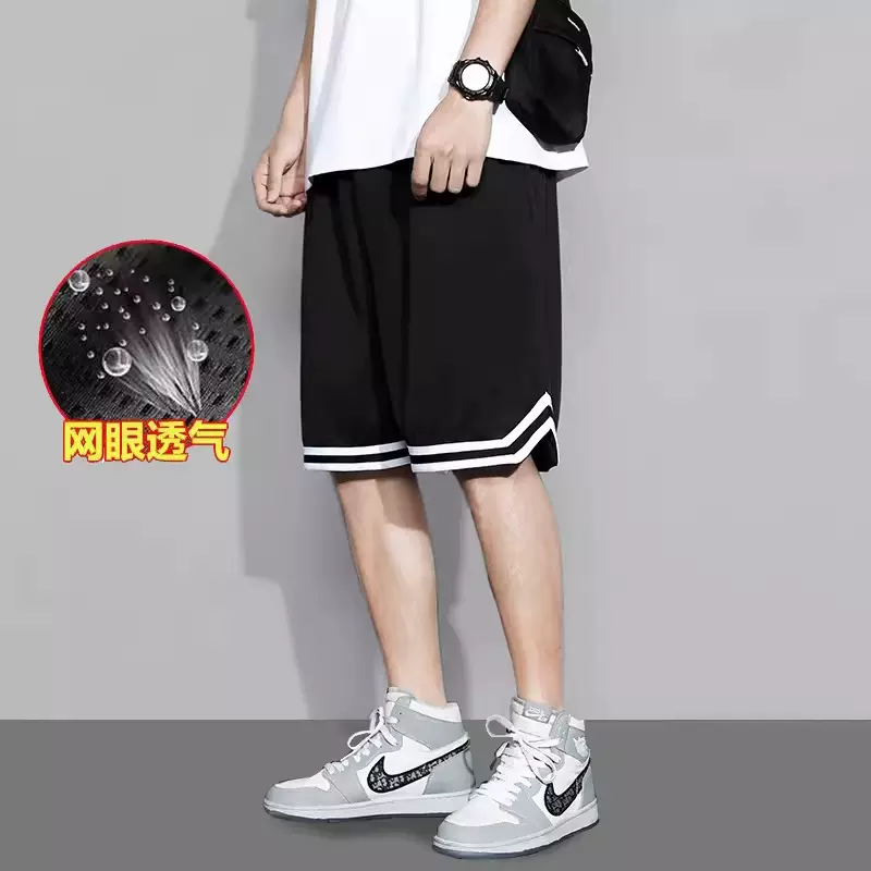 篮球短裤男运动宽松夏季潮牌男生美式男士冰丝百搭休闲裤子五分裤