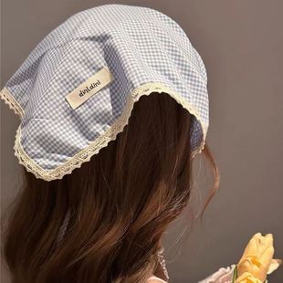 Spring and Summer Ins Lace Triangle Scarf Headscarf Atmosphere Sweet Headscarf Hair Belt Scarf Simple 2025 New Style