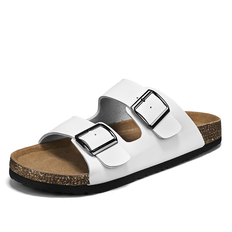 Zapatillas de verano de tacones planos para hombres zapatillas de sandallas casuales con base de corcho zapatos de playa para hombres zapatillas de sandallas para hombres