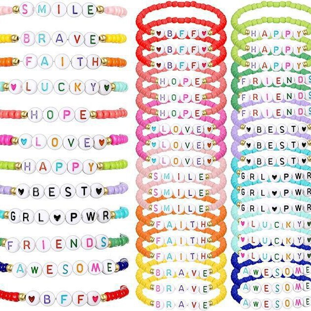 Cross-Border Amazon Fashion Mixed-Color Beaded Seed Bead Set Children's Bracelet Jewelry DIY Letter Friendship Bracelet